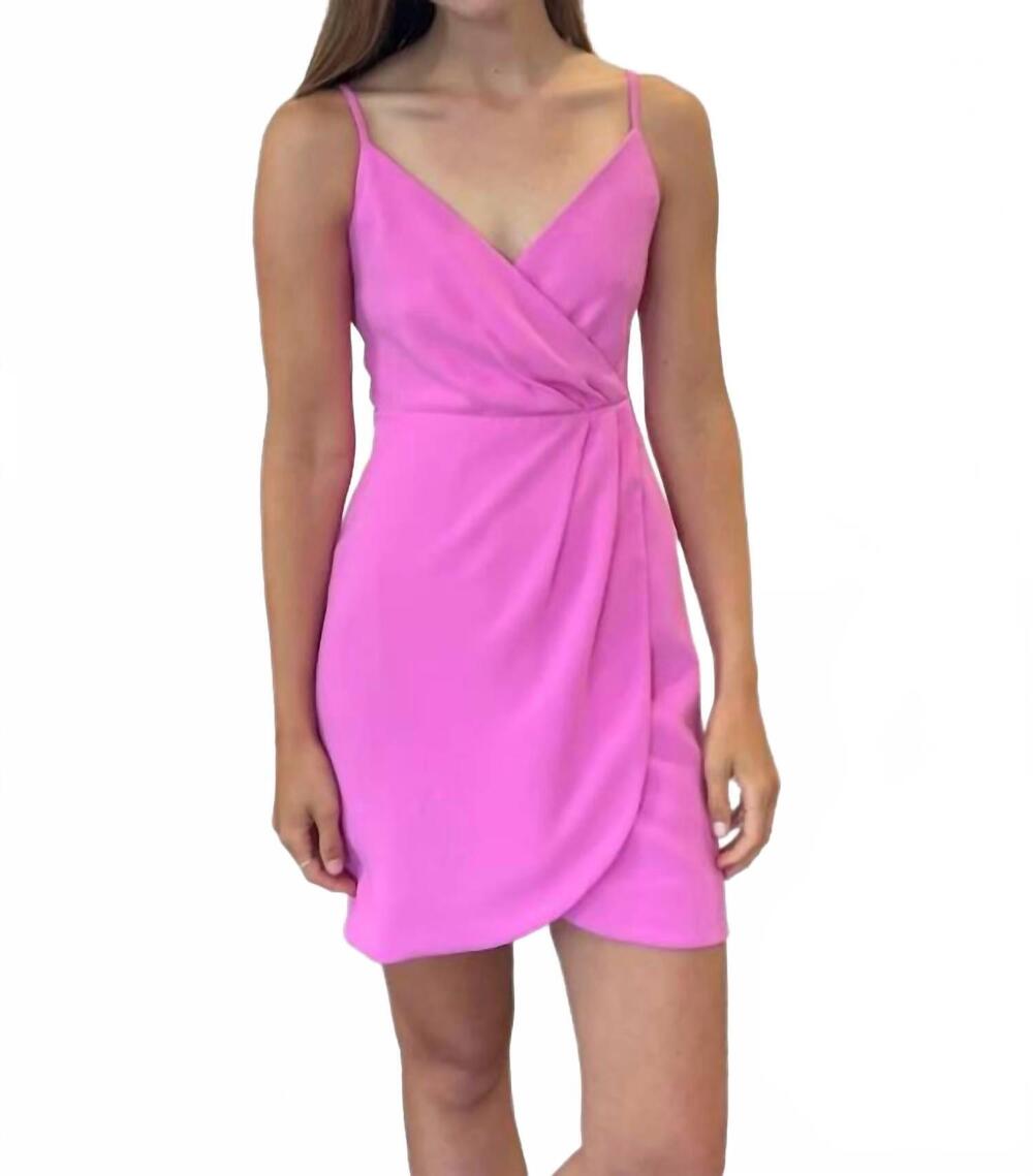 NEW LAVENDER BROWN tegan mini dress in bright peony